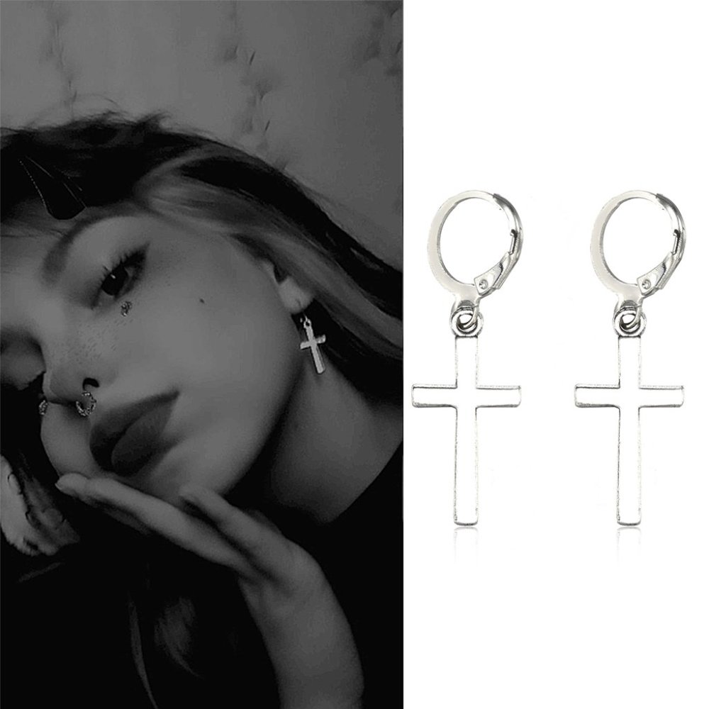 Mini Cross Pendant Earrings - Picture 7 of 7